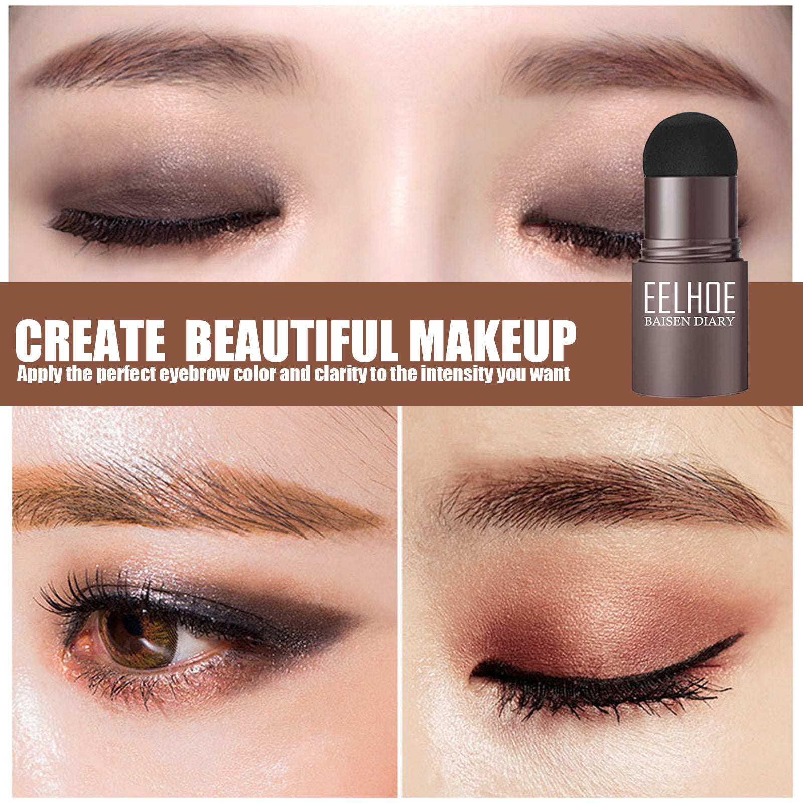 Eyebrow Print Mold Eyebrow, Lazy Eyebrows Fill Makeup Eyebrow Cake Waterproof Hairline Powder