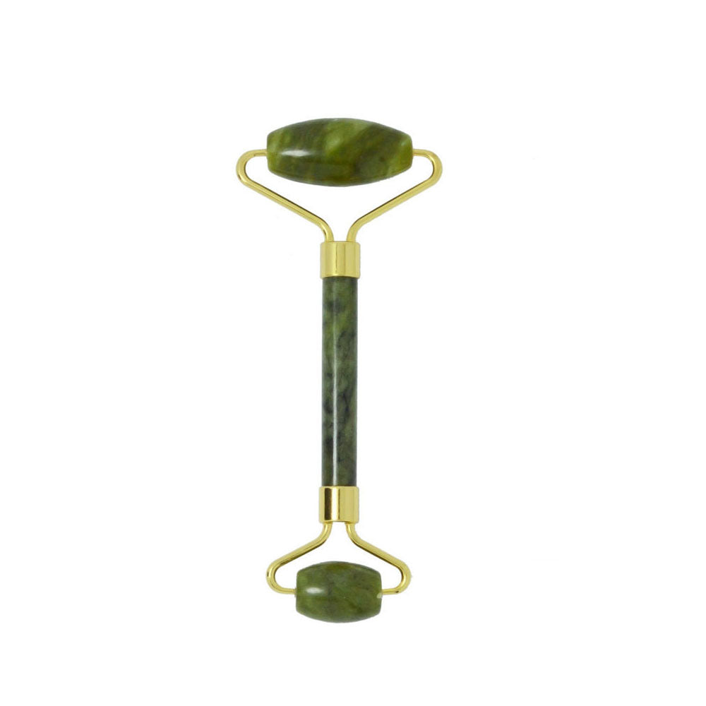 Jade beauty device scraping plate roller massage stick zinc alloy flower stand double head mute beauty device