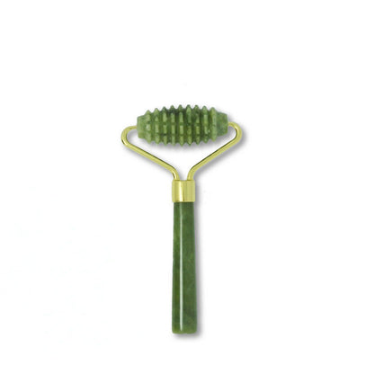 Jade beauty device scraping plate roller massage stick zinc alloy flower stand double head mute beauty device