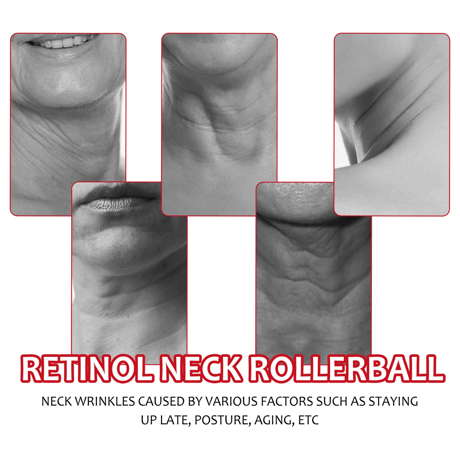 Retinol Neck Rollerball, Moist Smooth Neck Wrinkle Wrinkle Firming Neck Reshape The Swan Neck