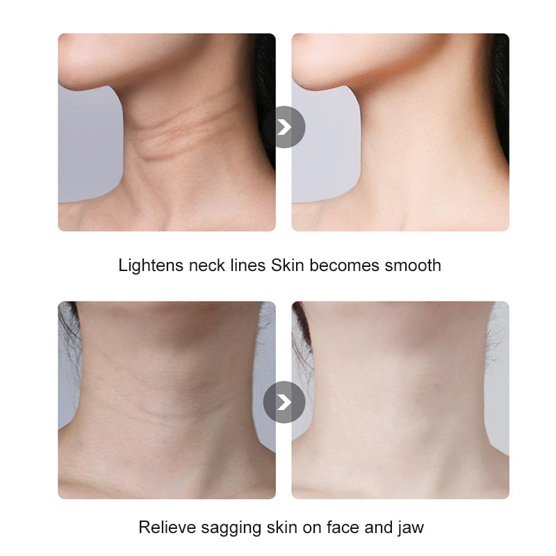 AmazeFan 3 Colors Led Facial Neck Massager PhotonTherapy Heating Face Neck Wrinkle Removal Machine Reduce Double Chin Skin Lift