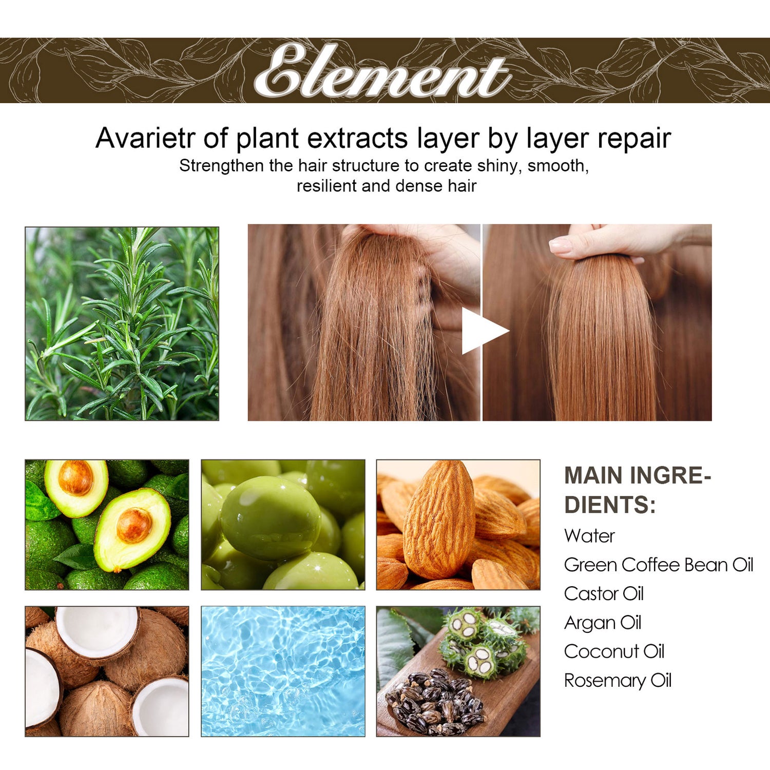 Rosemary Dense Hair Essential Oil, Prevent Hair Loss, Repair Frizz And Dry Hair Dense Hair Essential Oil