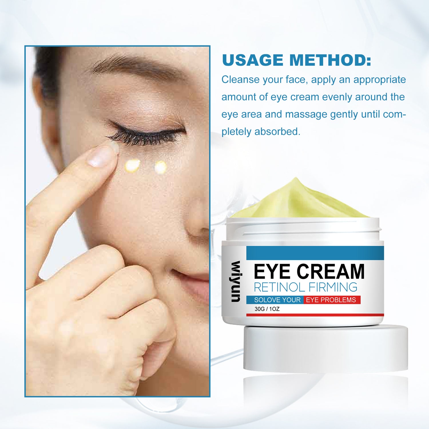 Retinol Eye Cream For Wrinkles Reduces Fine Lines, Dark Circles And Bags Under Eyes