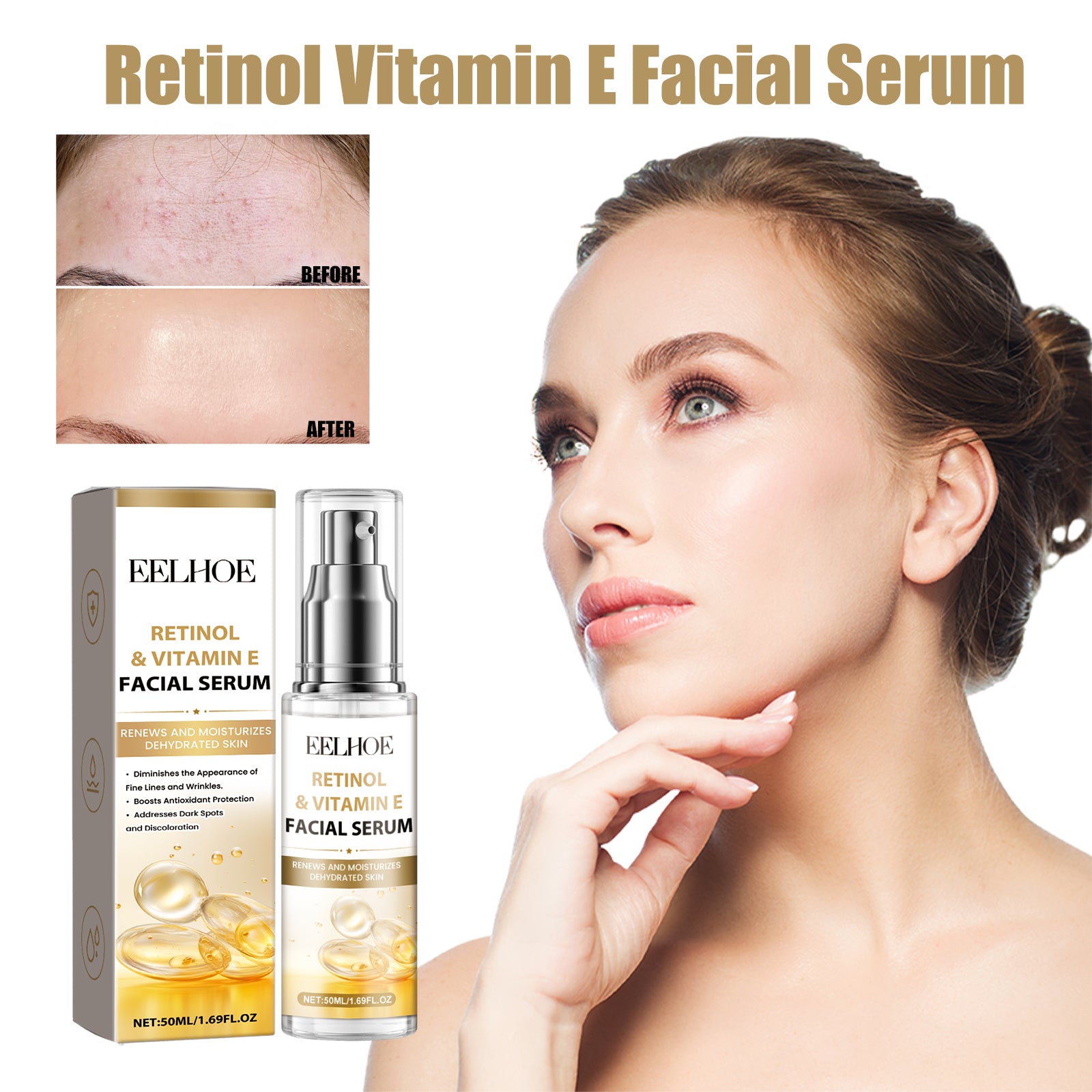Retinol E Night Facial Essence, Brightening Skin, Moisturizing And Hydrating Essence