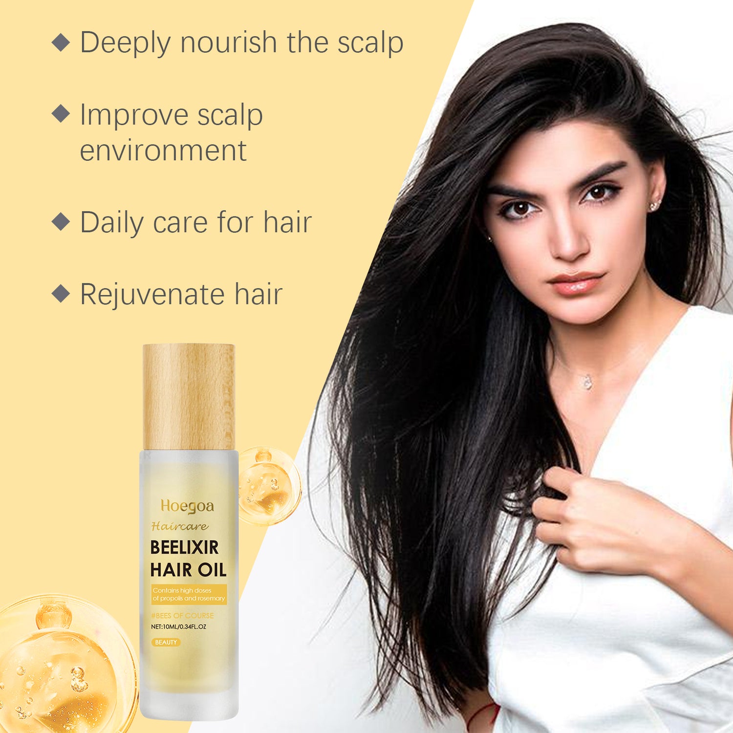 Hoegoa Honey Hair Care Essential Oil Honey Rosemary Scalp Repair Smooth And Moist Hair Care Essential Oil