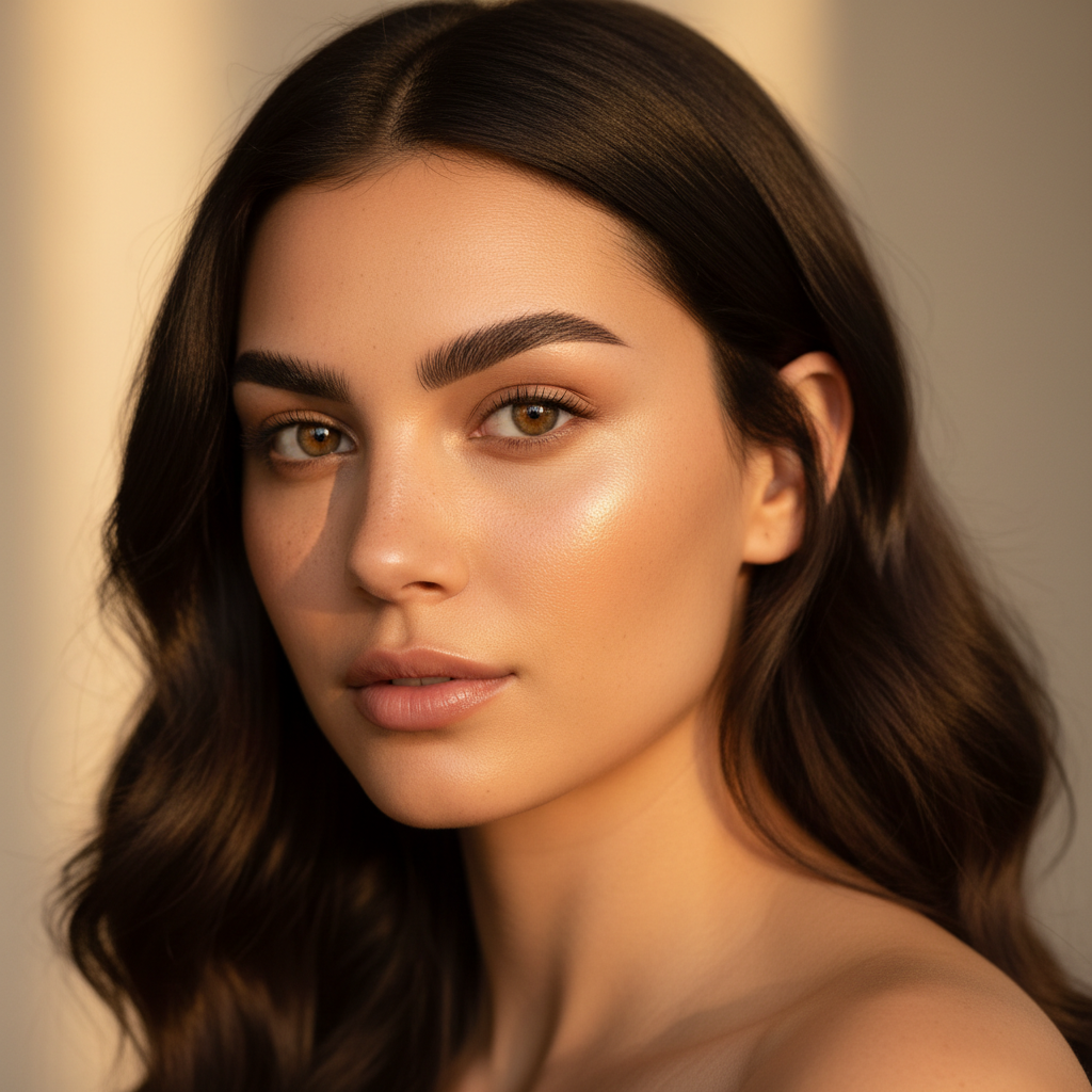 Mujer cejas naturales